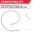 Ls1 Chevy 36 Inch Stainless Steel Braided Throttle Cable Kit For 97-07 Chevy
