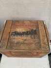 Vtg Wood Budweiser Beer Anheuser Busch Crate Storage Box Clydesdale Horse Lid