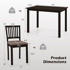 5-piece Dining Table Set  Rectangular Kitchen Table With Upholstered Chairs