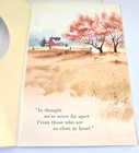 Vintage Greeting Card Thanksgiving Cut Out Window To Autumn Scene Apples