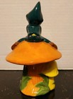 Woodland Whimsical Pixie Elf On Mushroom Cottagecore Figurine Hand Painted