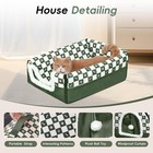 Dog House Indoor  Cozy Dog Cave Bed With Door Curtain  Cushion Mat  Removable   