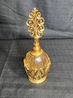 Vintage Mid Century Ormolu Metal Gold Tone   Glass Vanity Matson Perfume Bottle