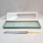 Vintage Sheffield England Stainless Steel White Pearl Handle Wedding Cake Knife