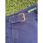 Lauren Ralph Lauren Navy Cropped Capri Pants Gold Lrl Buckle Stretch Size 8