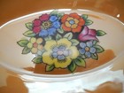 Vintage Japanese Noritake Handpainted Floral Peach Lusterware Porcelain Bowl