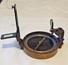 Antique Brass  Prismatic Surveyor s Military Type Compass W  Red Green Lens Case