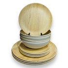 Tommy Bahama Wood Grain Melamine Outdoor Dining Dinnerware Set 