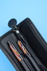 Handcrafted Slimline Pen   Pencil Set  In Gun Metal  Color Grain Wood   Zip Case