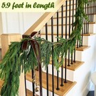 Christmas Norfolk Pine Garland Artificial Real Touch Greenery Garland For Mantle