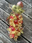 2 Vintage 1960   s Lucite Bead Acrylic Grape Bunches Wall Hanging Groovy
