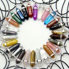 Quartz Point Chakra Glass Healing Gemstone Pendant Necklace Stone Gift