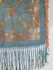 Vintage Gorgeous Wwll Taj Mahal Silk Satin Piano Shawl 1940s Scarf 85x80cm