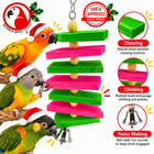 Bonka Bird Toys 1617x Christmas Slat Chewer Festive Wood Spin Parrot Cage Toy