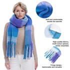 Oversized Chunky Blanket Scarf Women Winter Warm Colorful Big Plaid Thick Soft