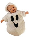 Baby Girl Boy Halloween Ghost Plush Hoodie Romper 0-3 Months White