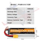14 8v 4s 4500mah 60c Xt90 Lipo Battery For Rc Car Truck Helicopter Quad Fpv Boat