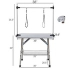 36  Folding Dog Grooming Table   Stainless Steel With Arm   Clamps Silver-gray