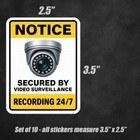 10-pack Notice Video Surveillance Stickers Decals 24 7 Security Camera Warning