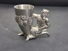 Vintage German Pewter Shot Cup Mythological God Faun Bmf-zinn Germany Devil