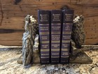 Vintage 1974 Scc Owl Bookends Heavy Cast Metal Gold Gilt Mcm Brass Patina Pair