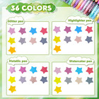 36 Colors Glitter Gel Pens Set  Fine Point Metallic Glitter Pens For Adult Color