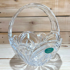 Vintage Polish Crystal Imperial Glass Heavy 8  Tall Basket - Free Shipping 