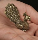 Brass Home Decor Peacock Animal Statue Small Sculpture Tabletop Figurine 