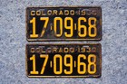 1930 Colorado Passenger License Plate Plates Pair   Set  - Original Paint