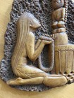 Vintage Hawaiian Lava Wall Plaque    island Maiden    Girl Offering To The God Lono