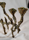 Vintage Brutalist Brass Hanukkah Menorah Chanukiah 1960s Wainberg Jerusalem