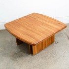 Mid Century Danish Modern Side Table Solid Oak American Butcher Block Coffee Nm