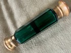 Victorian Double Sided Lay Down Emerald Green Glass Perfume Bottle