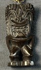Vintage Coco Joes Hawaii Hapa Wood Tiki Pendant Necklace God Of Money Ku Retro