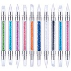 Maitys 10 Pieces Dual Tipped Silicone Nail Tools Nail Sculpture Pen Brushes 