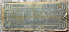 1862  10 Confederate States Note Richmond Csa Currency Civil War Bill