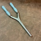 1930s Turquoise Blue Wood Handle Ladies Hair Curler roller Curling Iron Tool