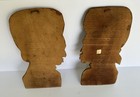 Vintage Pair Of Haitian Hand Carved Wooden Wall Art