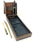 Japanese Vintage Suzuribako Calligraphy Set Wood Box Antique Tool