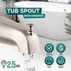 Tub Spout 1 2  Fip Nose Thread Bathtub Faucet With Diverter Brushed Nickel