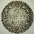 1900 Canada Newfoundland 20 Cents Silver Vf Coin Circulated Very Fine Canadian