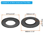 46mm-77mm Metal Step Up Ring  2 Pcs Camera Lens Filter Adapter Ring Black