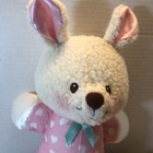 Vintage Fisher Price Rabbit Stuffed Animal Plush Pink Hearts Fleece Bunny 1997