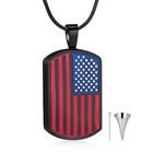 American Flag Urn Necklace Man women Bullet Cremation Jewelry For Ashes Keepsake