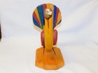 Vintage Hand Carved Wooden Hand Painted Primitive Folk Turkey Figurine 8  Ooak