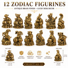 Chinese Zodiac Animal Figurine Brass Lucky Statue Desk Ornament Home Decor