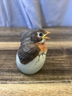 90 Vintage Andrea By Sadek Porcelain Baby Robin Hatching Egg Figurine  8618 Euc