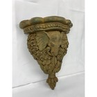 African Elephant Wall Sconce Shelf Decor Sculpture Faux Carved Look Home Decor