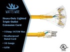 10 Gauge  10 Ft  25 Ft  50 Ft  100 Ft  3 Outlet Lighted Extension Cord - 10 Awg