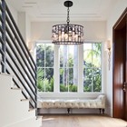 4-lights Crytal Chandeliers Modern Round Hanging Ceiling Lamp Lighting Fixtures